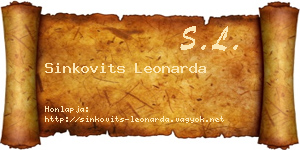 Sinkovits Leonarda névjegykártya